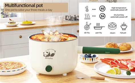 Amazon Electric Hot Pot With Steamer Portable Nonstick Frying Pan With Dual Power Control