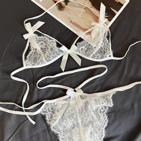 Jual Sexy Lingerie Set Tali Bra Dan G String Seksi Transparan Bikini Thongs B Shopee Indonesia