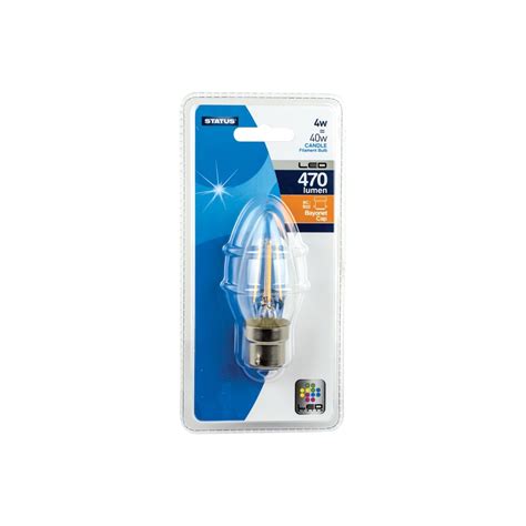 Status Led Filament Bc Candle Bulb White Wilko