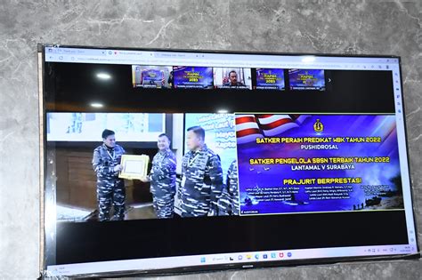 Secara Virtual Komandan Lanal Bandung Ikuti Rapim TNI AL Tahun 2023