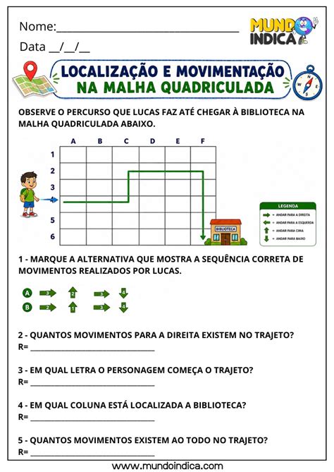 Atividades De Localização E Deslocamento 4 Ano - Atividades de Matemática 4º Ano sobre Localização para Imprimir ...