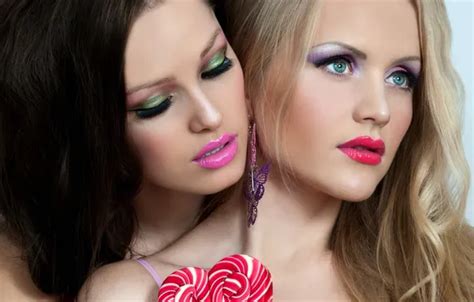 Обои women brunette blonde makeup на телефон и рабочий стол раздел девушки разрешение