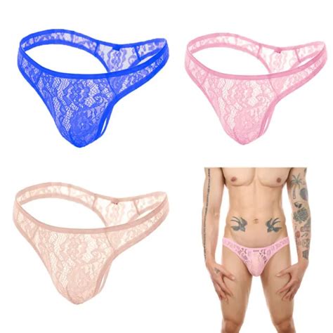 Mens Sexy Lingerie Sissy Pouch Panties Lace Boxer Briefs Gay Underwear Knickers Eur