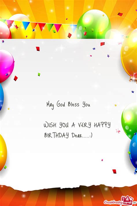 WISH YOU A VERY HAPPY BIRTHDAY Dear.....:) - Free cards