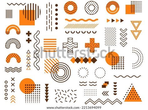 Universal Trend Halftone Geometric Shapes Set Stock Vector Royalty