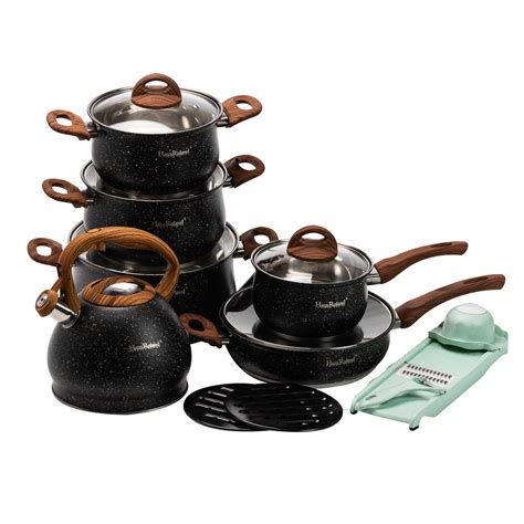 Набор посуды Haus Roland с антипригарным покрытием 10 предметов, черный ...
