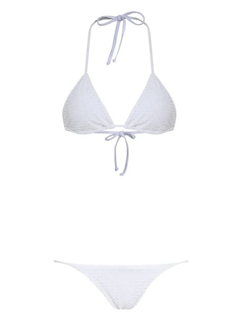 Amir Slama X Jade Picon Waffle Effect Bikini In White ModeSens