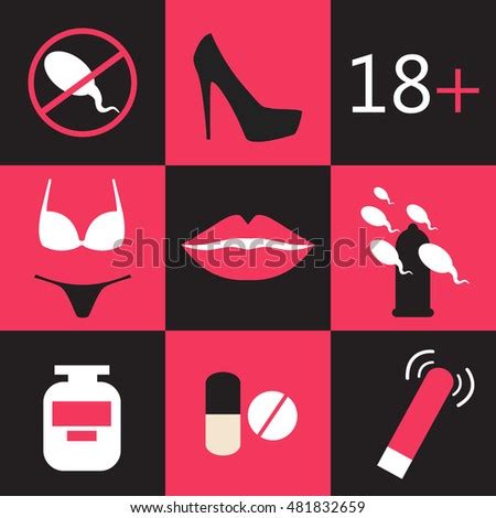 Vetor Stock De Sex Shop Vector Icons Symbols Set Livre De Direitos