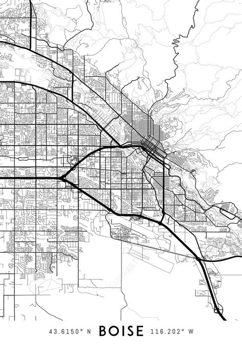 Boise map print, Boise print, Boise city map, Boise Idaho map, Idaho ...