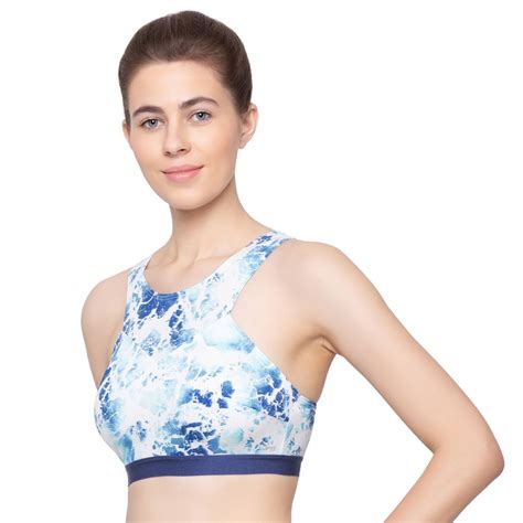 Buy Sloggi Women Shore Yap Islands Recycled Fabric In Built Sun Protection Bikini Top Blue Online