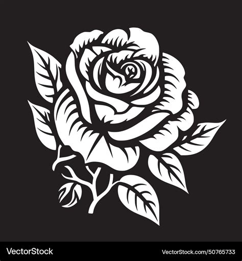 Rose - black and white Royalty Free Vector Image