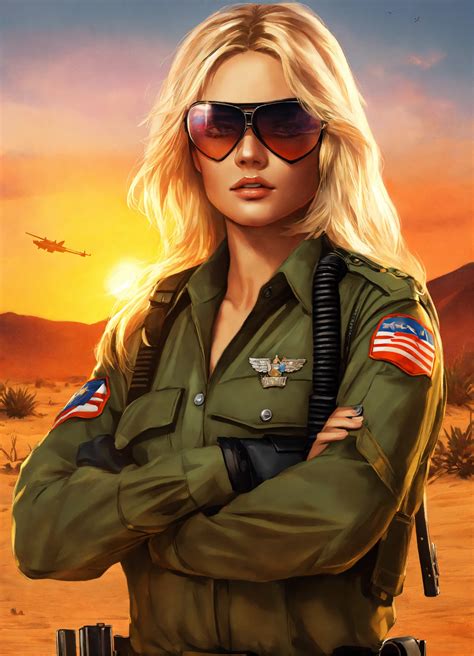 Lexica Female Russin Solider Blonde Female Officer Gorgeous But Dangerous In A Desert GTA