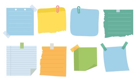 Collection of sticky note illustrations vector 13529222 Vector Art at ...