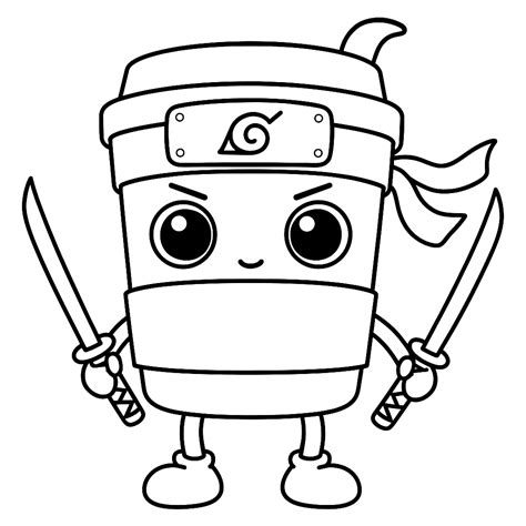 Cappuccino Assassino Para Colorir - Desenho para colorir de Cappuccino Assassino de Italian Brainrot