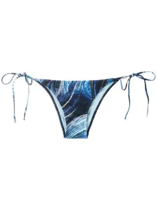 Lygia Nanny Thai Print Bikini Bottoms Blue Farfetch