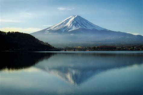 Snow Covered Mountain Reflecting On Lake Photo Hd Wallpaper Wallpaper