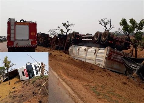 Motorista Perde O Controle E Carreta Tomba Em Primavera Do Leste