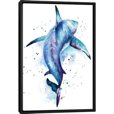 Shark Canvas Wall Art By Lindsay Kivi ICanvas Shark Painting Shark