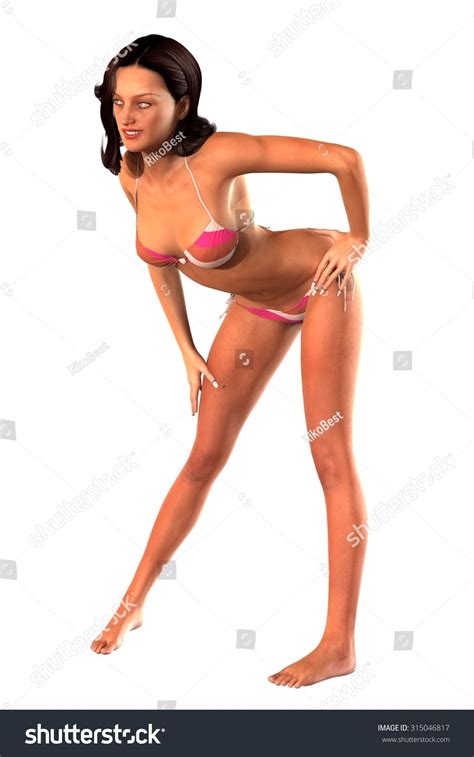 Sexy Woman Posing Bikini Isolated White Stock Illustration 315046817 Shutterstock