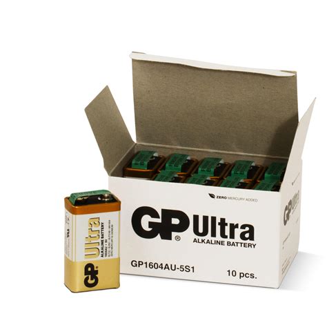 GP Ultra Alkaline 9V-batteri, 1604AU / 6LF22, 10-pk - BEMA