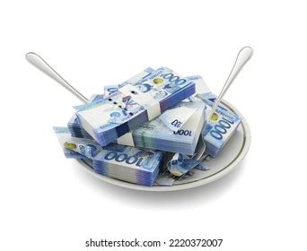 rendering philippine peso notes  stock illustration