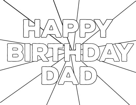 Happy Birthday Dad Coloring Pages