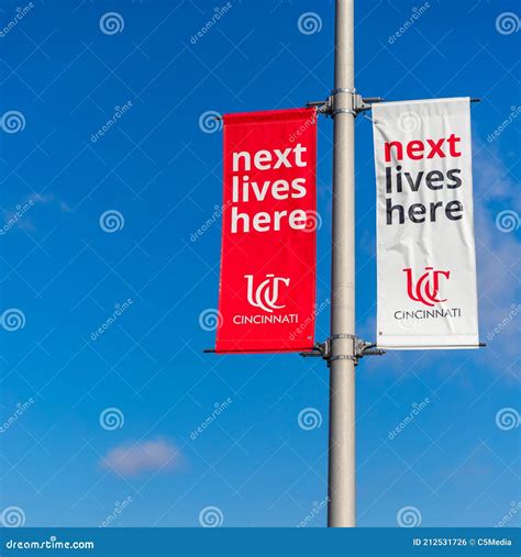 Banners With `next Lives Here` University Of Cincinnati Editorial