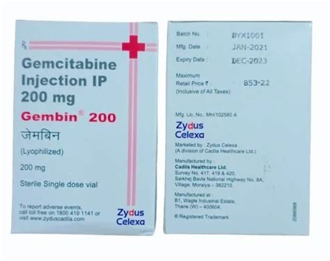 200 Mg Gemcitabine Injection IP At 854 Box Gemcite Injection In