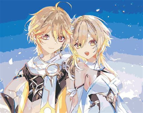 Картина по номерам «Genshin Impact Геншин Импакт: Итэр и Люмин ...