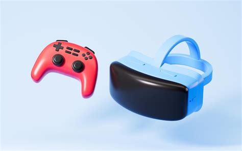 Premium Photo | Gamepad and vr glasses virtual reality headset 3d rendering