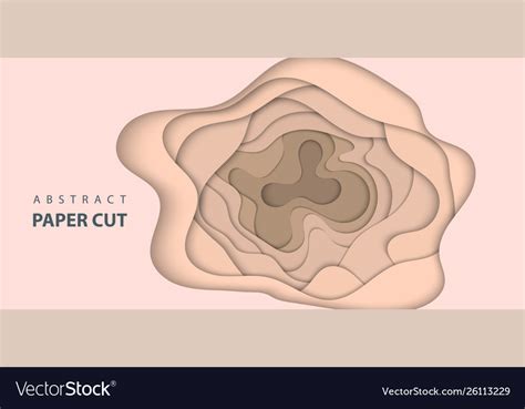 Background With Nude Beige Pastel Color Paper Cut Vector Image