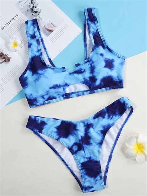 Tie Dye Cut Out Bikini Set Summer Beach Shein Usa