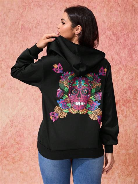 Simona Ahued SHElN x Día de Muertos Sudadera holgada de mujer con