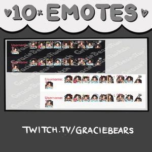 10 Cute Twitch Emotes Black Blonde Hair Brown Eyes Blue Top Light Skin Discord Emotes