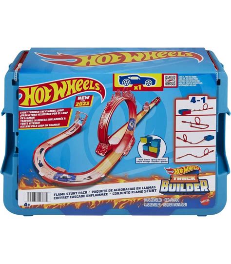 HOT WHEELS TRACK BUILDER ACROBACIAS DE FUEGO PISTA PARA COCHES DE JUGUETE DE MATTEL JUGUETES PANRE