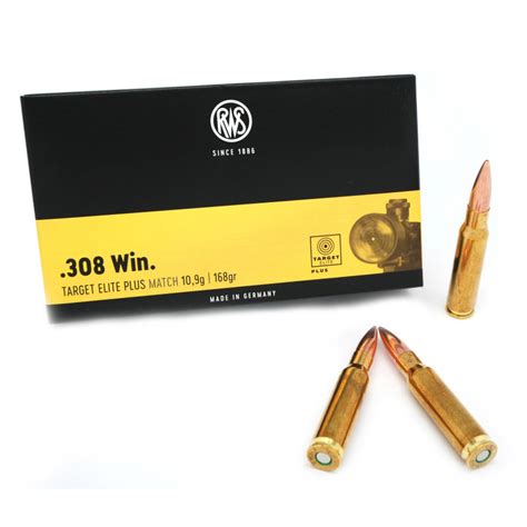 MUNITIONS RWS 308 Win TARGET ELITE PLUS Match 168 gr - LES 100
