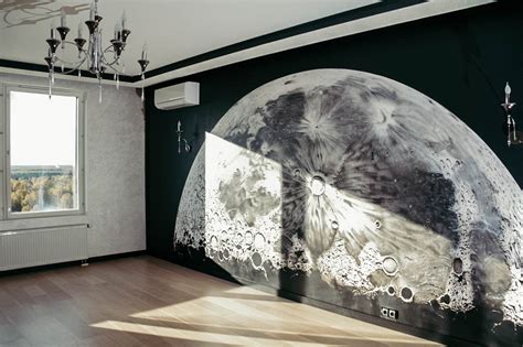 Аэрография на стене «Луна» | volgshtein.com