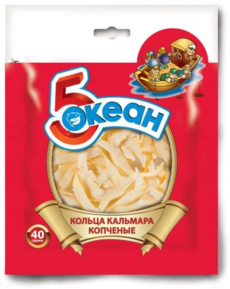 5 Океан кольца кальмара копченые, 40 г - купить с доставкой по выгодным ...
