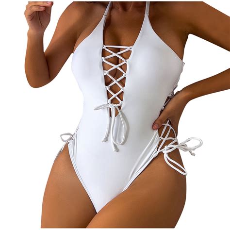 Puntoco 2025 Summer Beach Swim Bathing Suits Women Solid Color Backless Strap Bikini Swimsuit