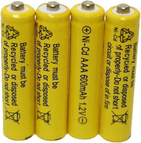 Amazon 4 Pcs Rechargeable AAA 600mAh Ni Cad Batteries For Solar