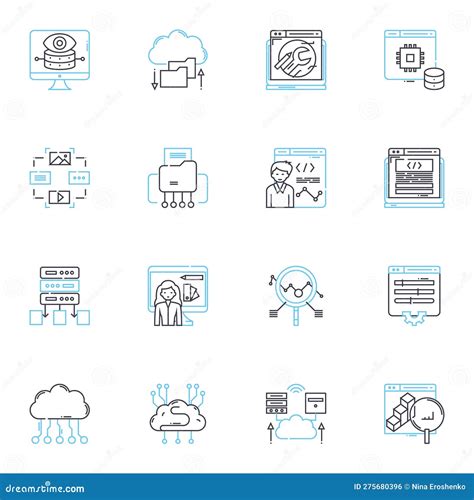 Machine Intelligence Linear Icons Set Automation Algorithms Robotics