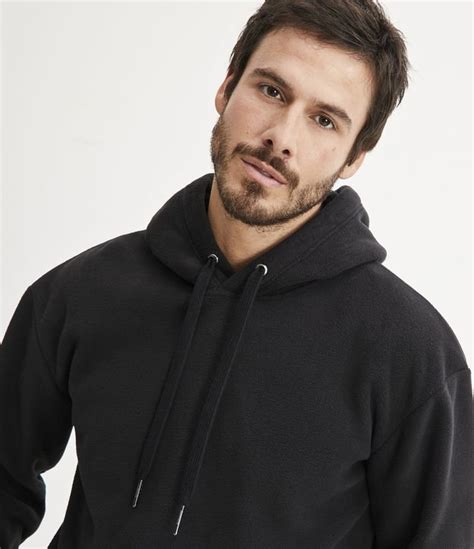 Blus O Fechado Em Fleece Capuz E Bolso Canguru Preto