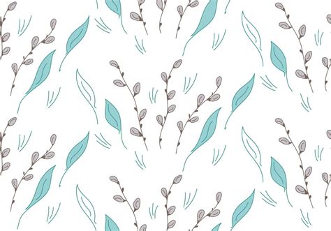 Willow Buds Seamless Pattern Pussy Willow Vector Illustration For Background Cover Book