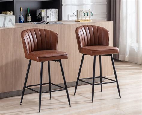 Amazon CIMOTA Counter Stools Set Of 2 Leather Counter Height Bar