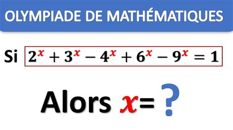 Olympiade Mathématique Résoudre des Questions difficiles Concours