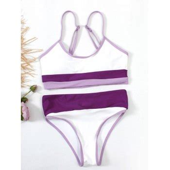 Emmiol Free Shipping Color Block Rib Bikini Set In Bikini Sets Online Store Emmiol