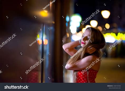 Portrait Beautiful Mature Woman Red Dress Stock Photo Shutterstock