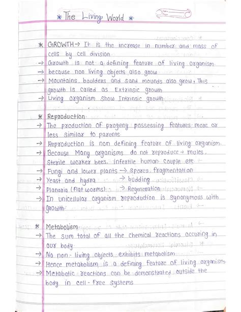 SOLUTION Class 11 BIOLOGY SHORT NOTES THE LIVING WORLD Studypool