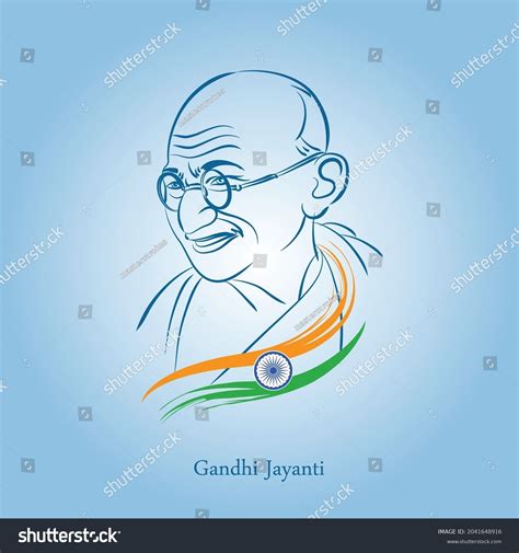 Gandhi Jayanti National Holiday India Celebrated Stock Vector (Royalty