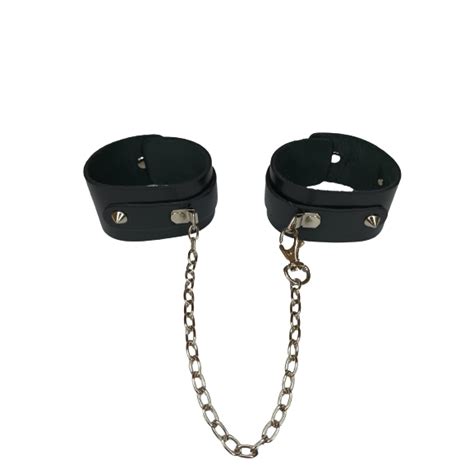 Algema Er Tica Em Couro Leg Timo E Corrente Sex Shop Bdsm Shopee Brasil